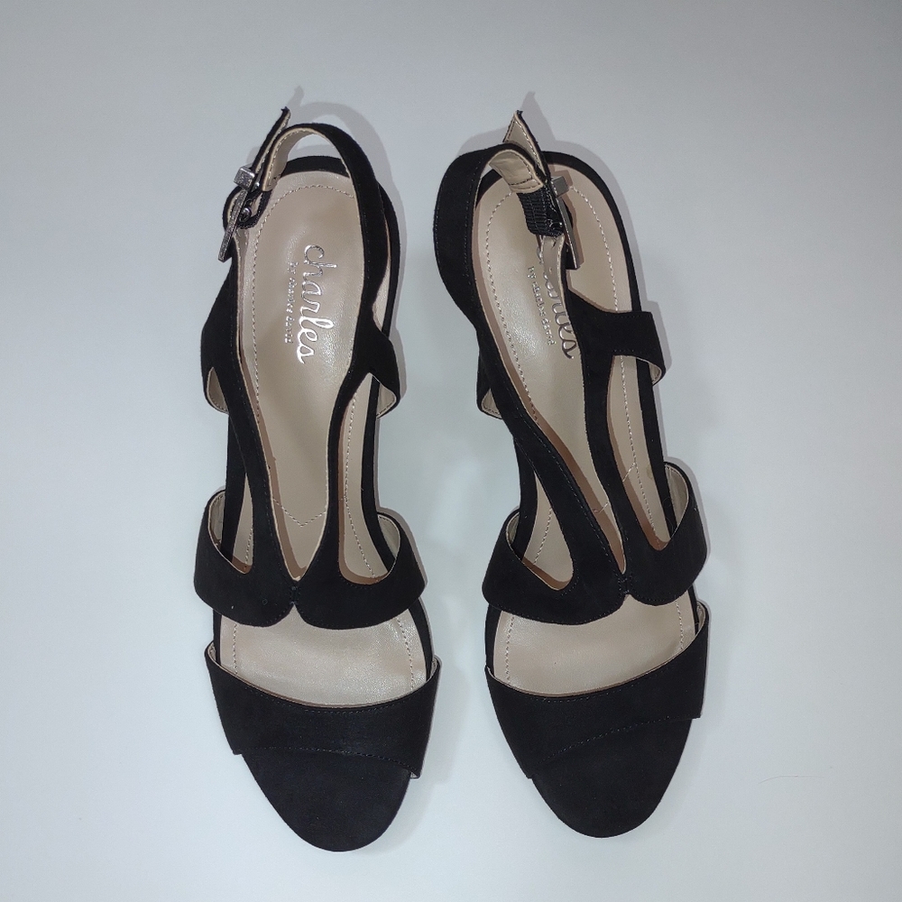 Size 10-M Charles David "Louis" 4inch slingback platform Cork wedge sandals